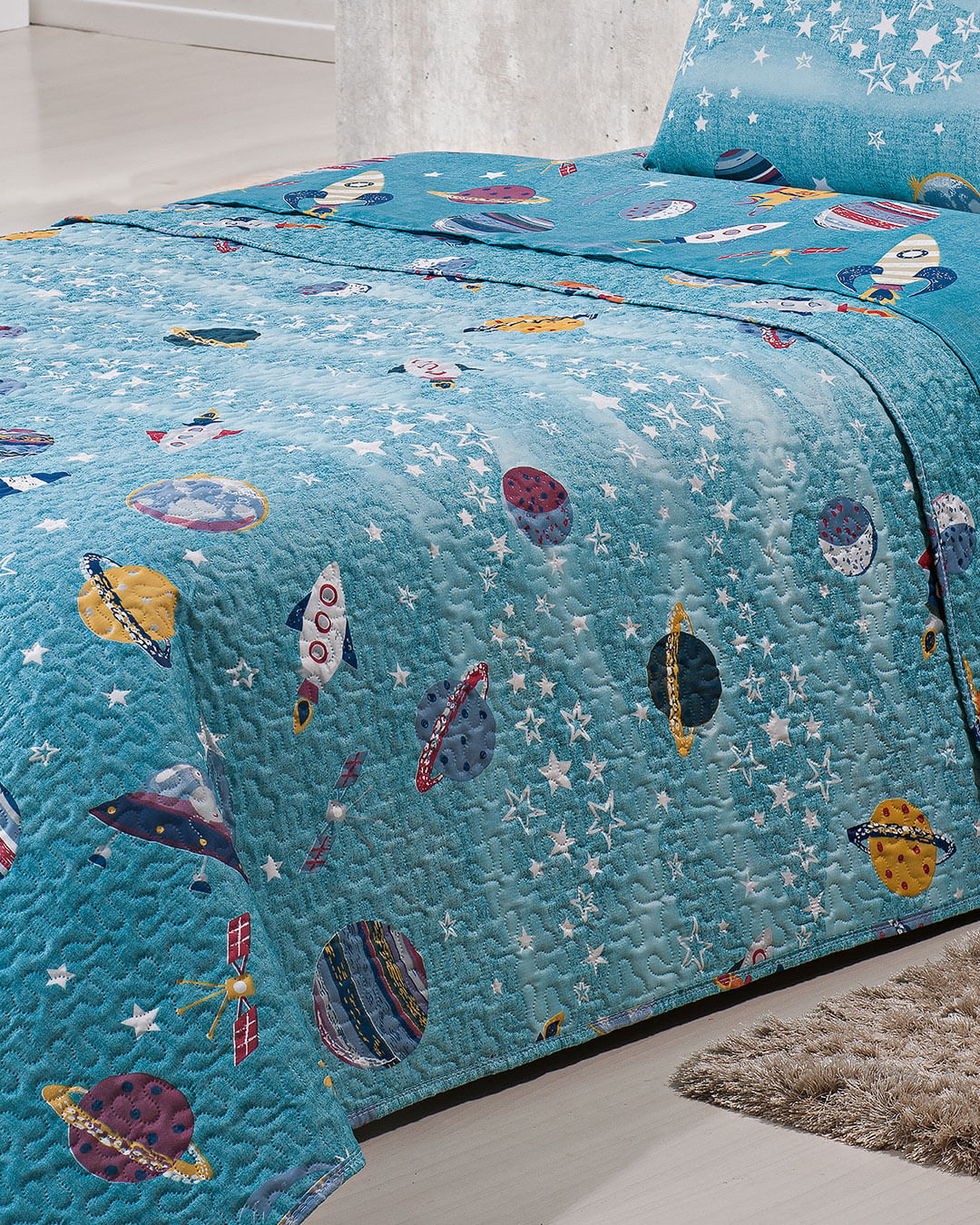 Colcha-Soft-Space-T3-Turquesa---Azul-Medio