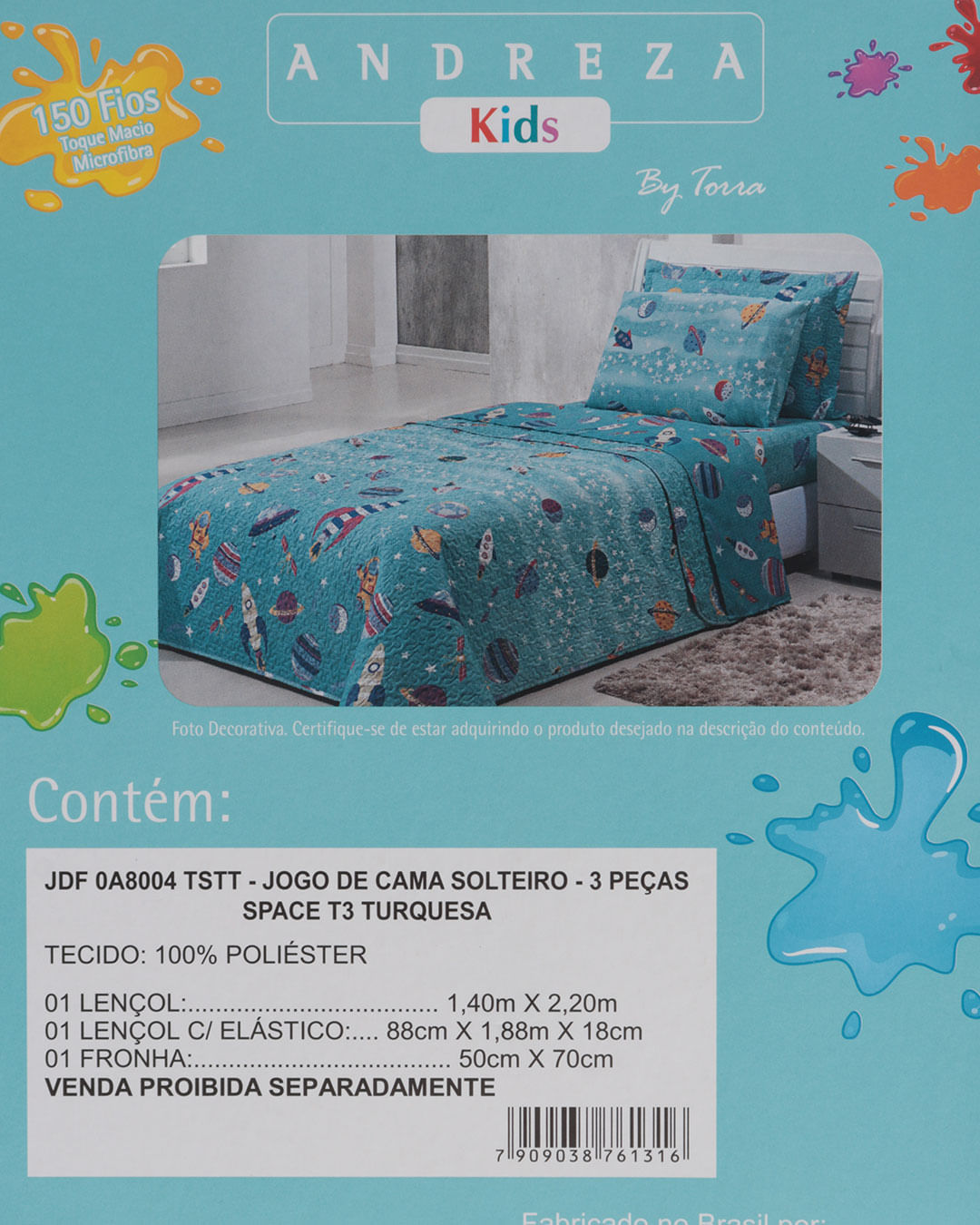 Jg-Cama-Solt-Space-T3-Turquesa-3-Pcs---Azul-Medio