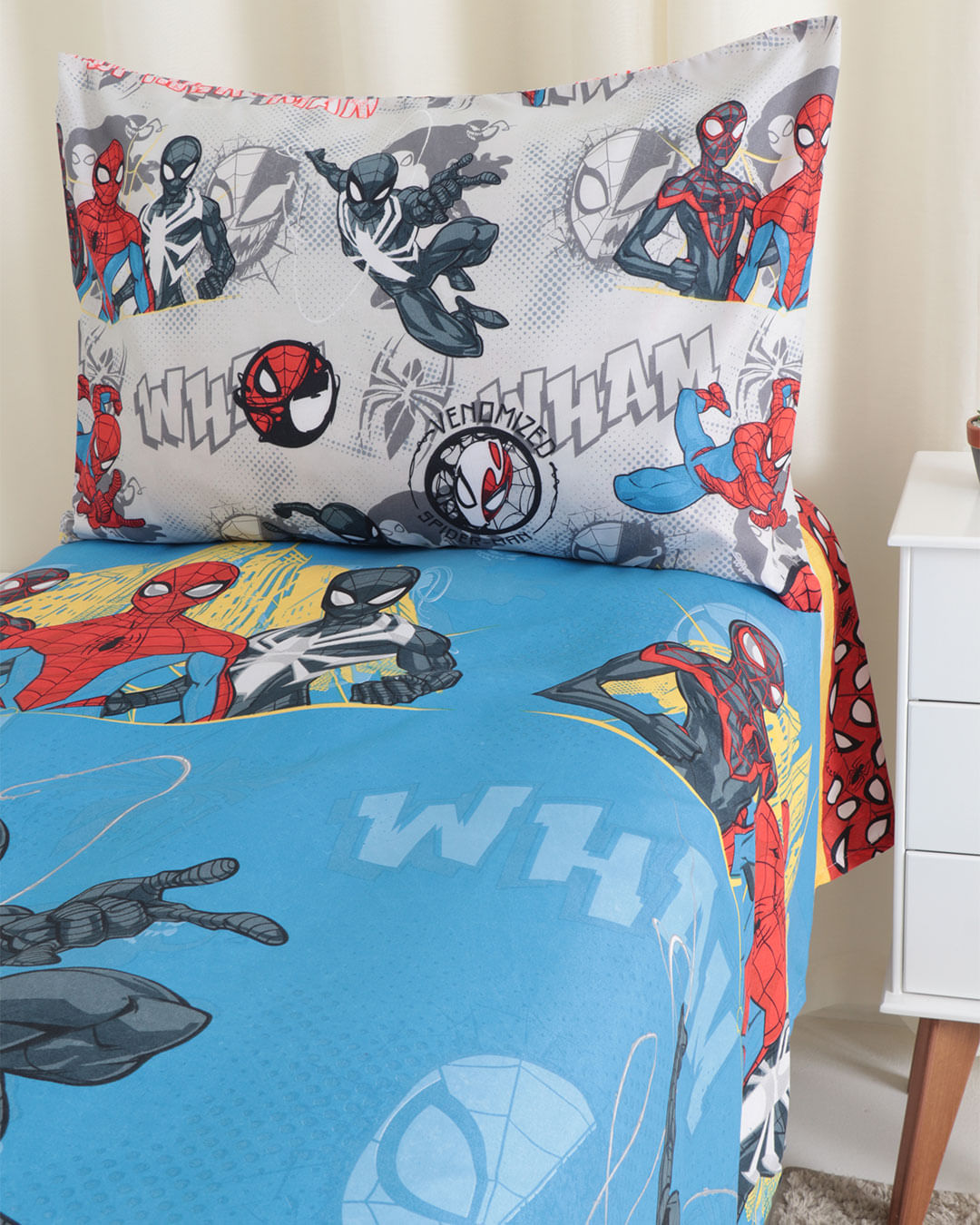 Jg-Cama-Solt-Spider-Man-2-Pcs---Azul-Medio