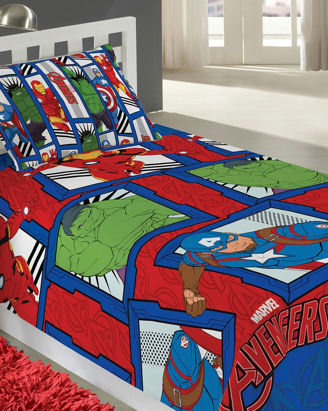 Jg-Cama-Solt-Avengers-2-Pcs---Vermelho-Outros