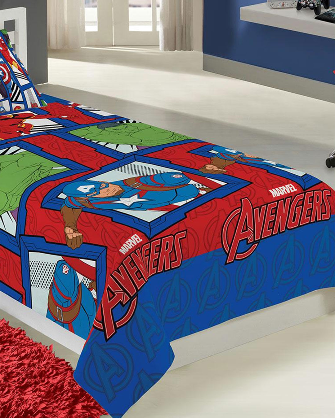 Jg-Cama-Solt-Avengers-2-Pcs---Vermelho-Outros