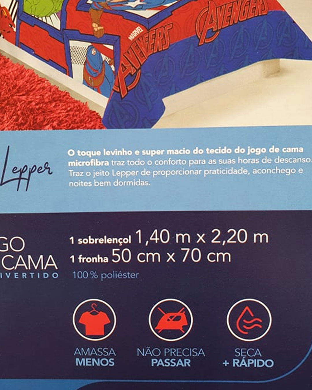 Jg-Cama-Solt-Avengers-2-Pcs---Vermelho-Outros