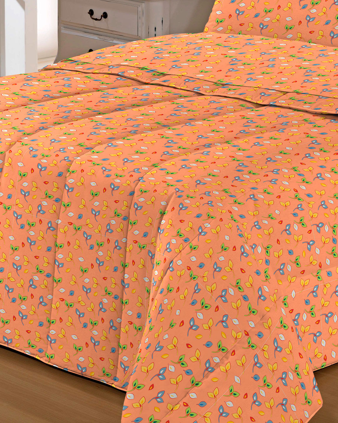 Jogo-De-Cama-Casal-Micro----4-Pecas---Laranja-Claro