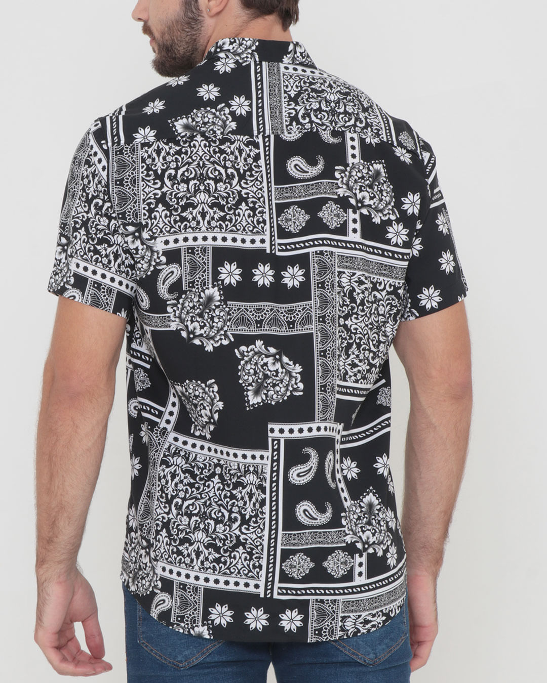 Camisa--502903-Bandana-Fashion---Preto-Floral