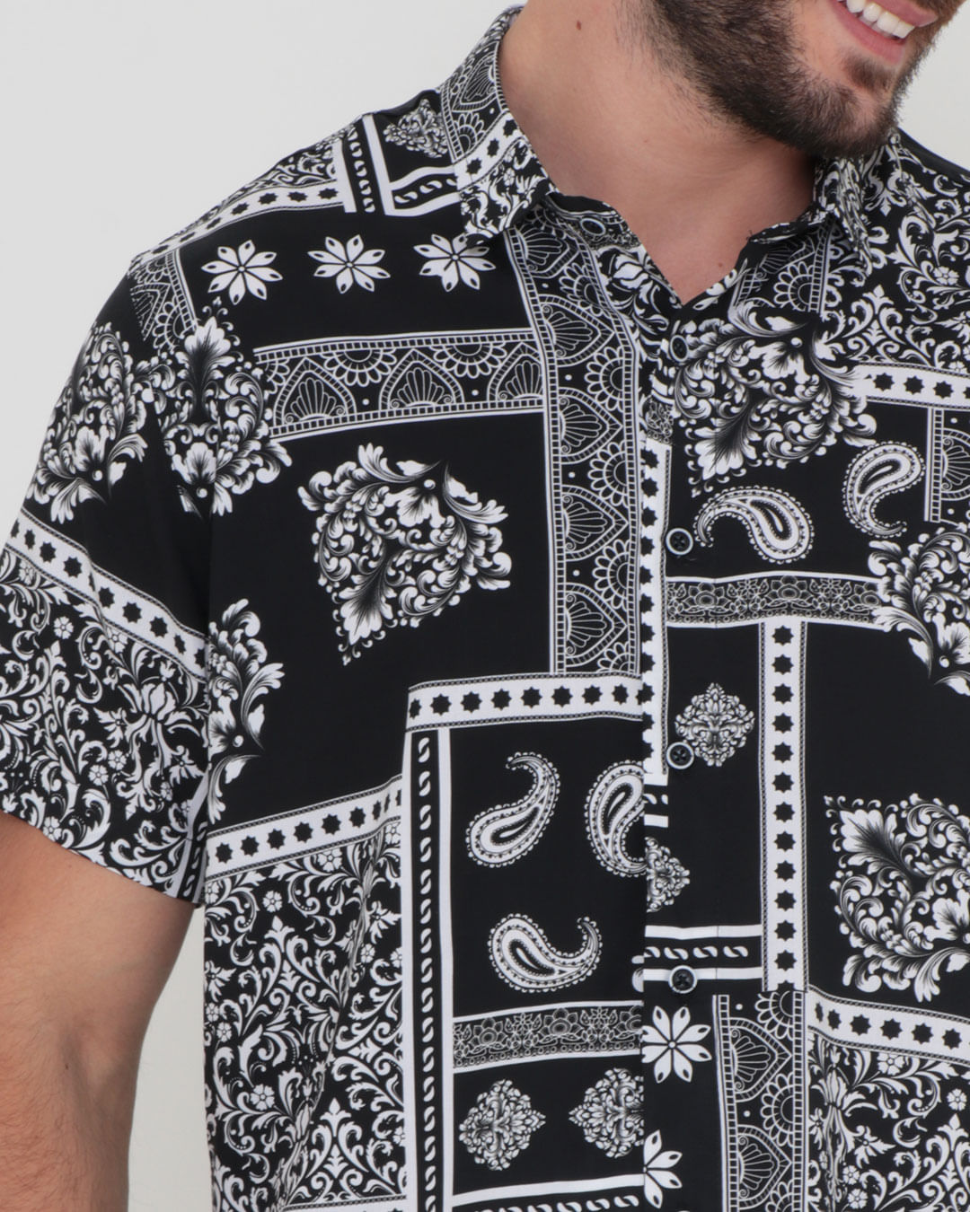 Camisa--502903-Bandana-Fashion---Preto-Floral