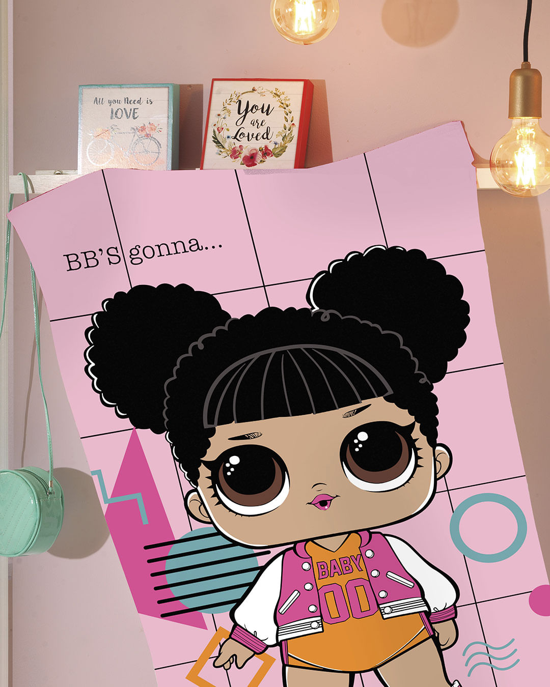 Toalha-Bh-Veludo-70x130-Lol-Girls---Rosa-Claro