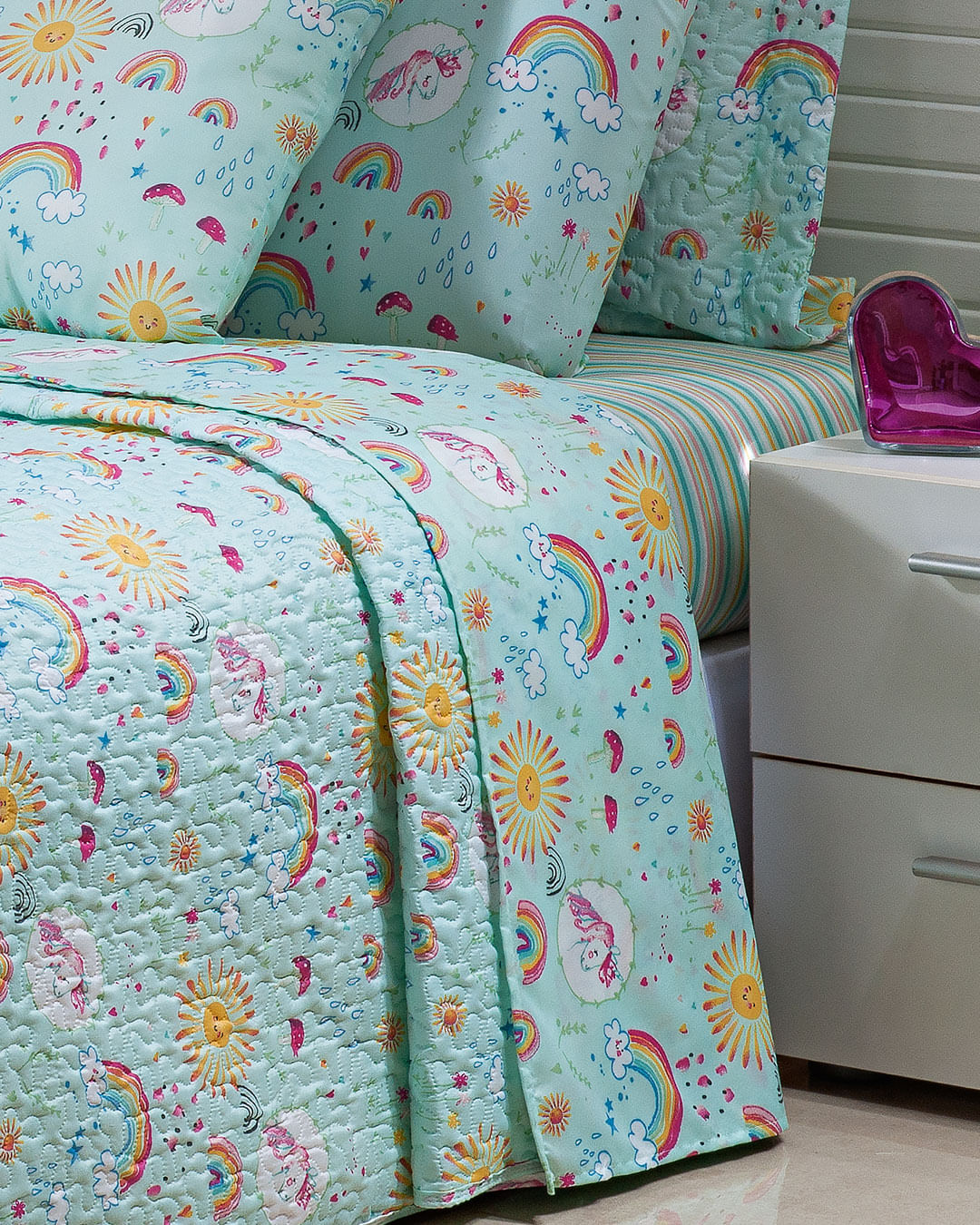 Jg-Cama-Solt-Unicorn-Summer-Verde-3pcs---Verde-Claro