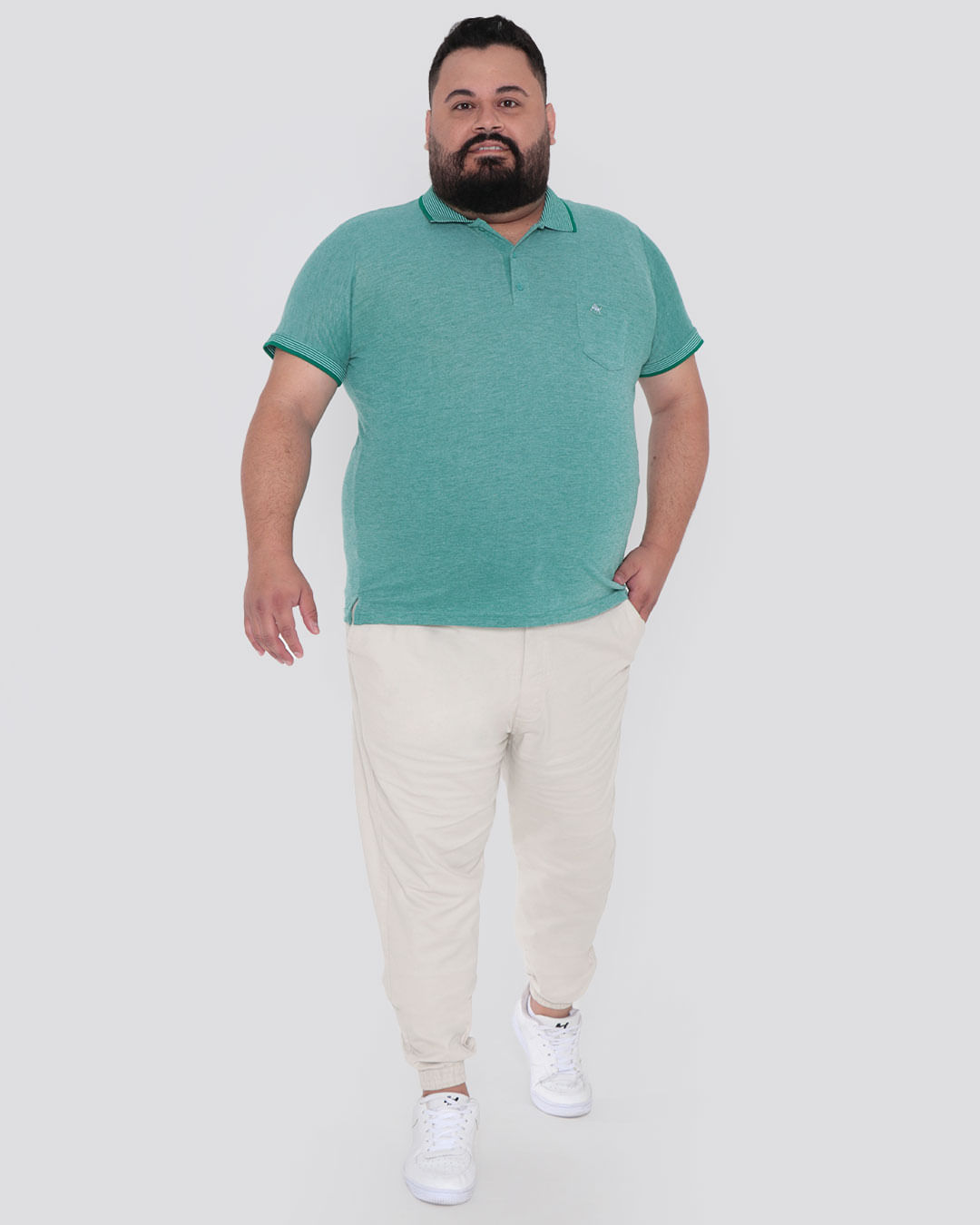 Polo-Piquet-4175-3d cbolso-Plus---Verde-Medio