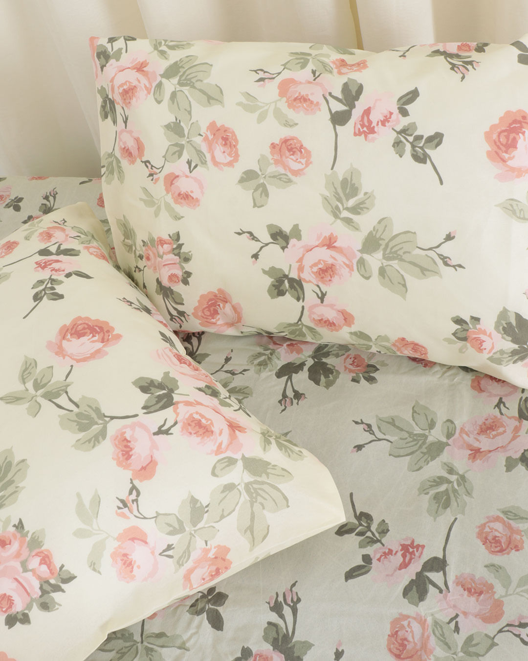 Jogo-De-Cama-Casal-Simples-Celastico-3p---Amarelo-Floral