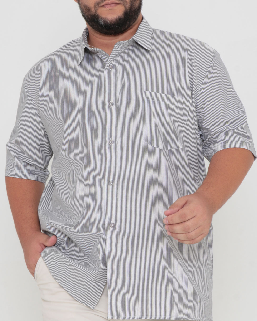 Camisa-Social-4450144-List-Plus-68-Mc---Cinza-Listrado