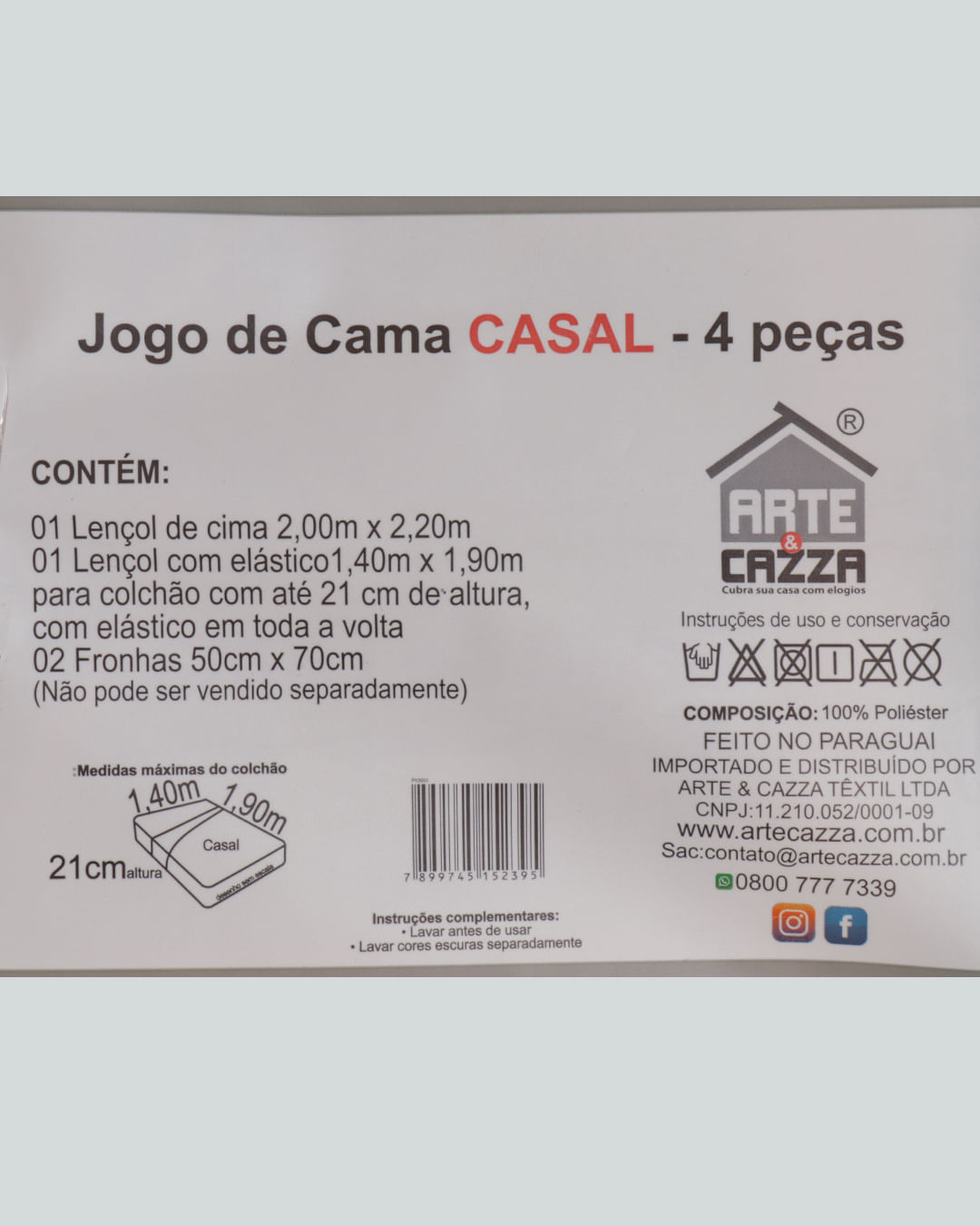 Jogo-Ac2003-Microfibra-Casal-4pcs---Cinza-Outros