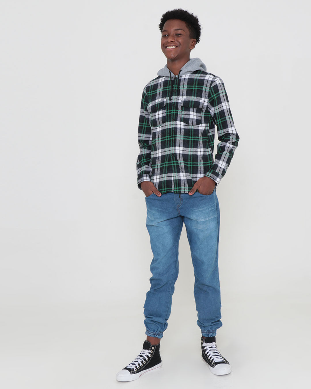 Camisa-Sfhb-101-Ml-Masc1016-Xadr---Preto-Xadrez