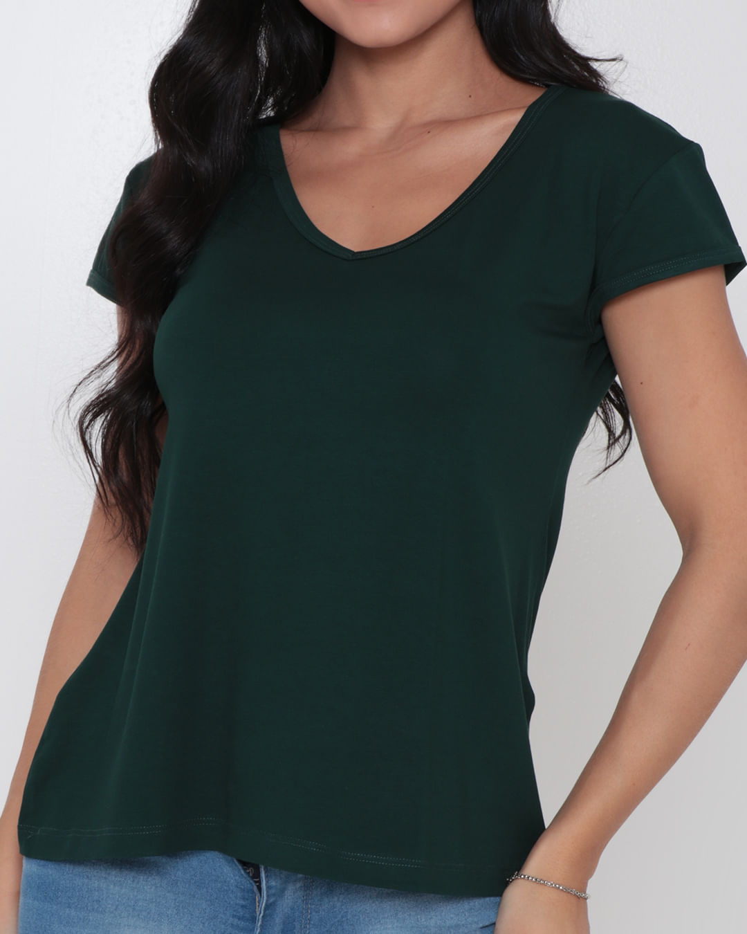 Blusa-707-Gola-V-Manga-Copinho---Verde-Escuro