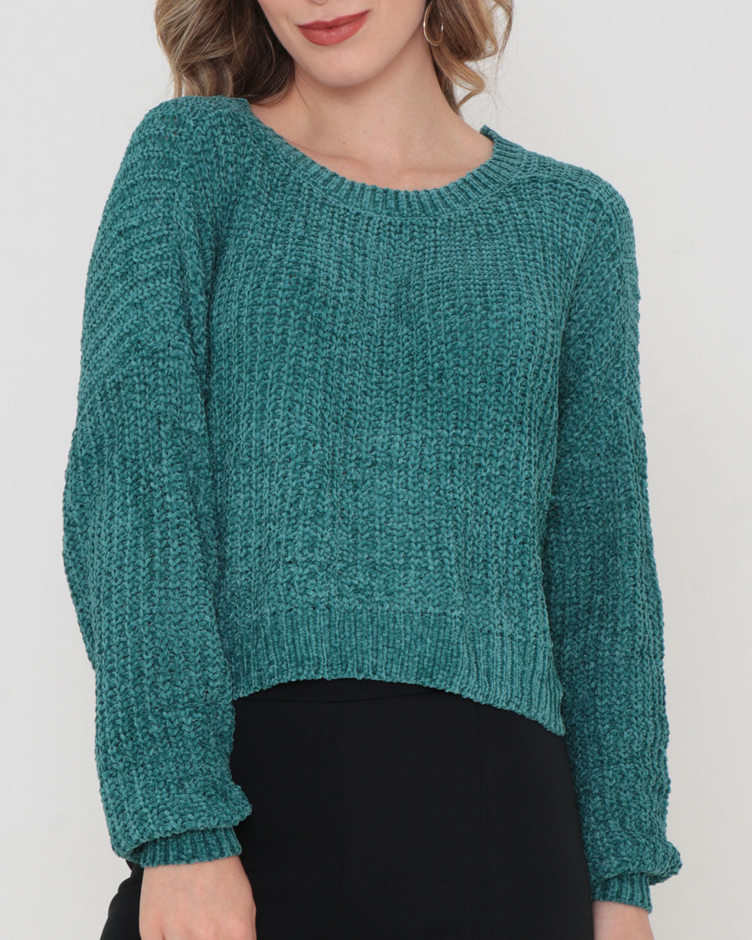 Blusa-Tricot-Cropped-Chenille-5902---Verde-Medio