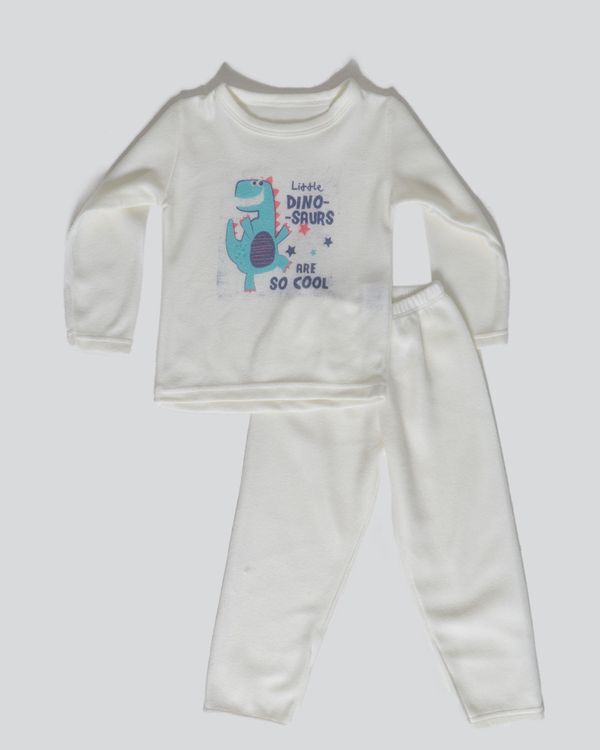 Pijama Bebê Soft Gola Careca Dinossauro Off White 1