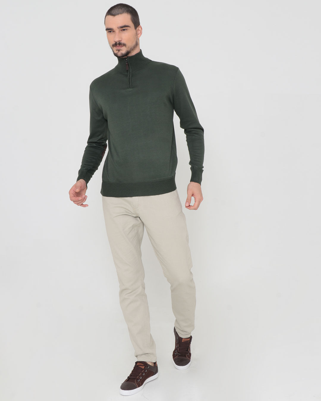 Tricot-Half-Zip-Suede-Verde-Pgg---Verde-Medio