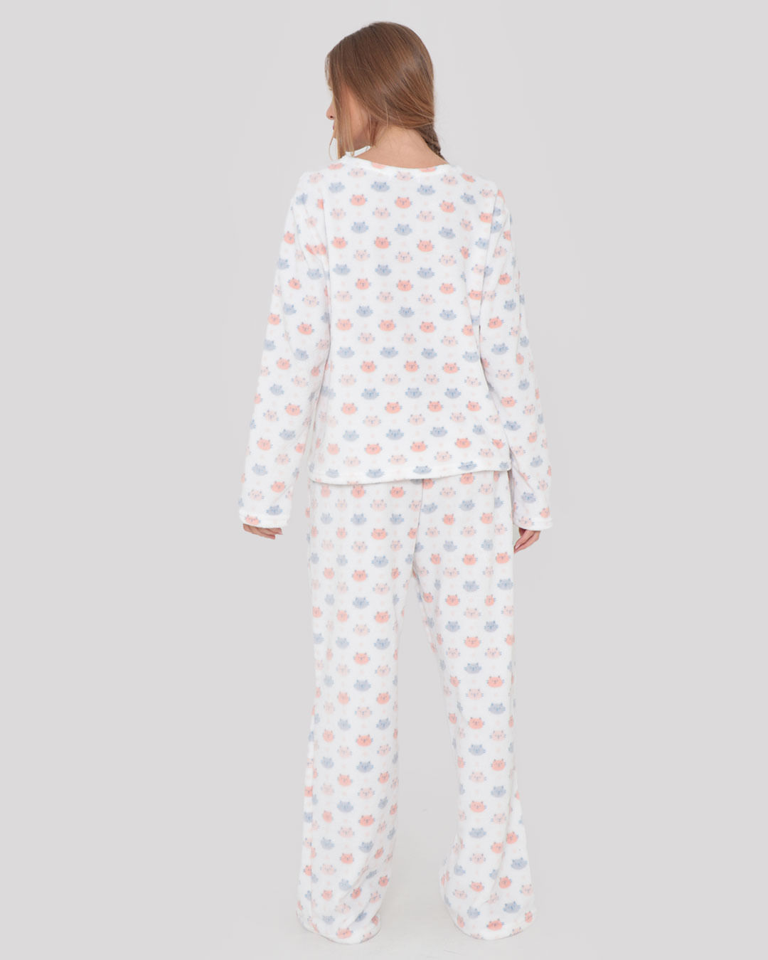 Pijama-Longo-Soft-Off-Gato---Off-White
