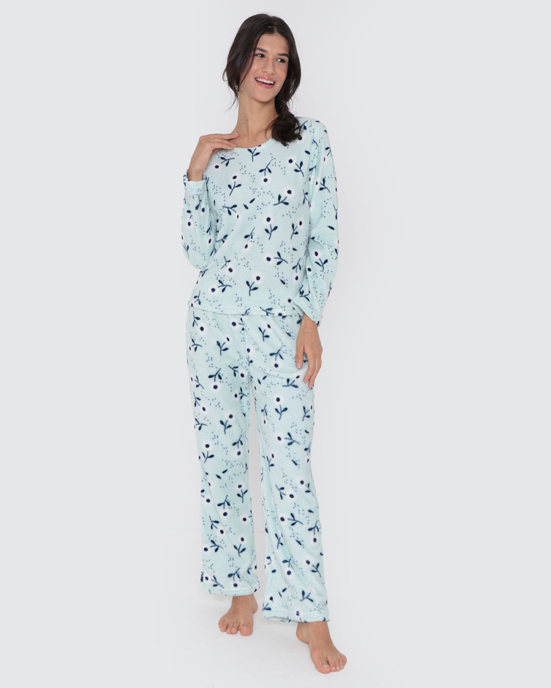 Pijama-Longo-Soft-Verde-Floral---Verde-Claro