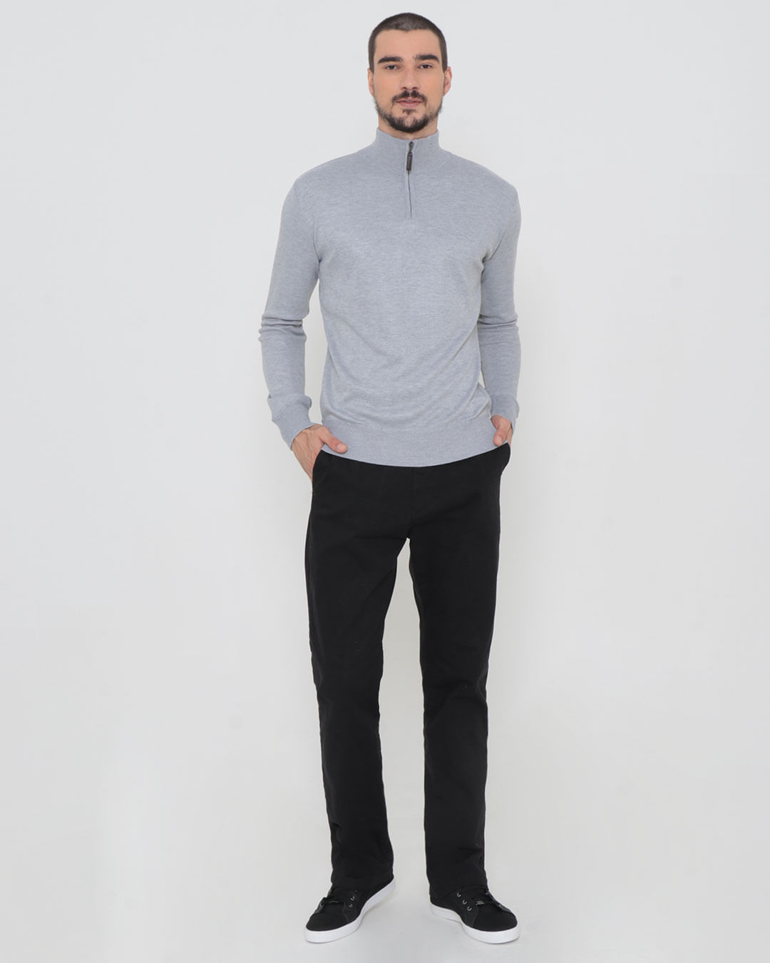 Tricot-Half-Zip-Suede-Mcinza-Pgg---Cinza-Claro