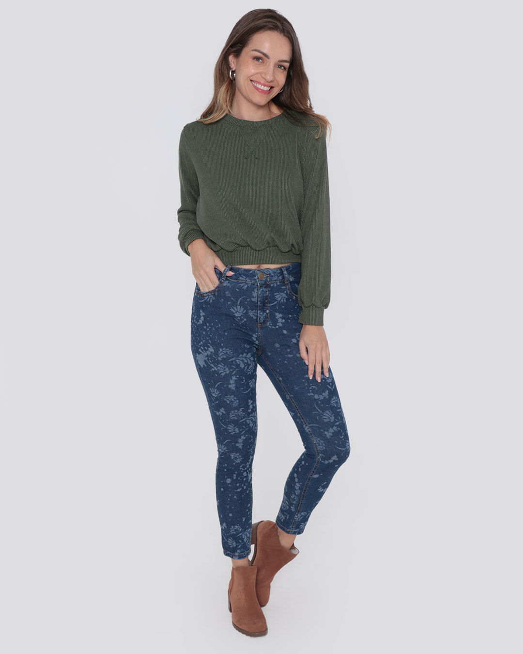 Calca--Cftr360745-Jns-Corrflor-Fem---Blue-Jeans-Medio