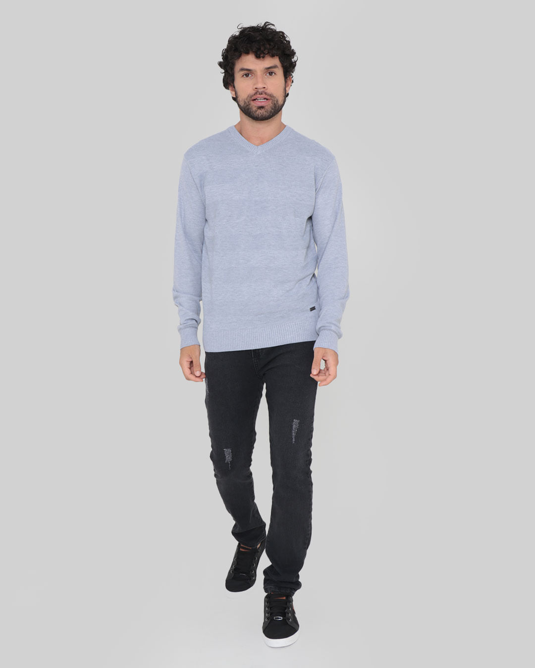 Tricot-Sw002-Gola-V-List-Cza-Mescla-Pgg---Cinza-Claro