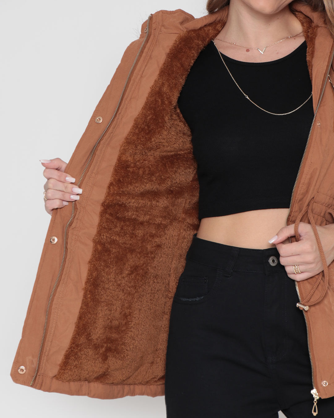 Parka-Com-Pelo-Srj-Fem-Pfj01---Marrom-Claro