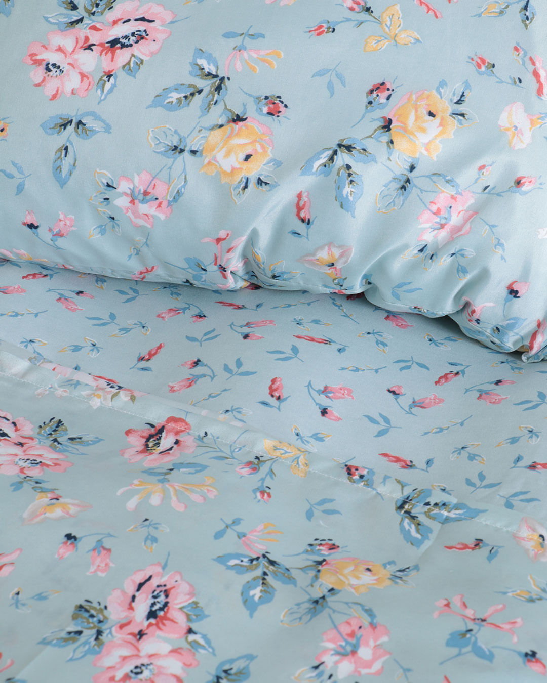 Jogo-De-Cama-Queen-Caprice---4-Pecas---Verde-Floral