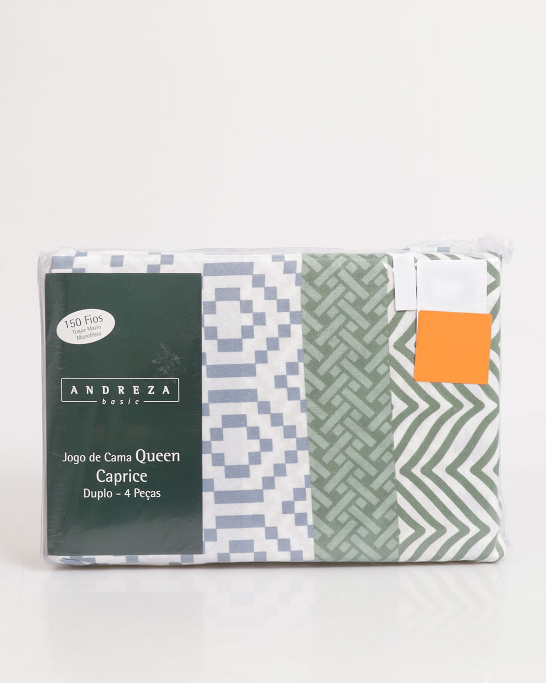 Jogo-De-Cama-Queen-Caprice---4-Pecas---Verde-Geometrico