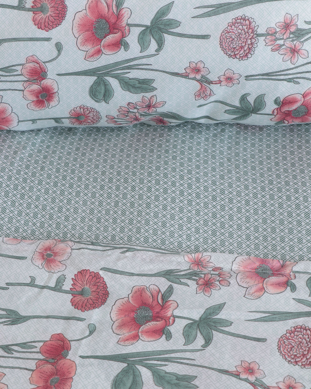 Jogo-De-Cama-Solteiro-Caprice---3-Pecas---Verde-Floral