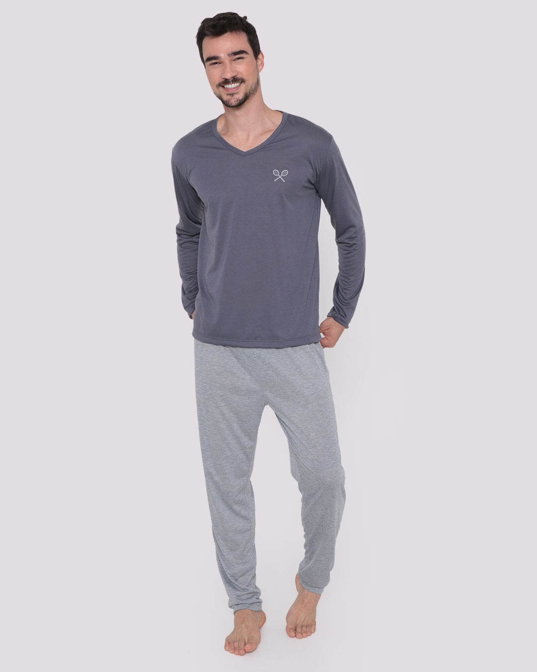 Pijama-Ml-Gola-V-67495---Cinza-Escuro