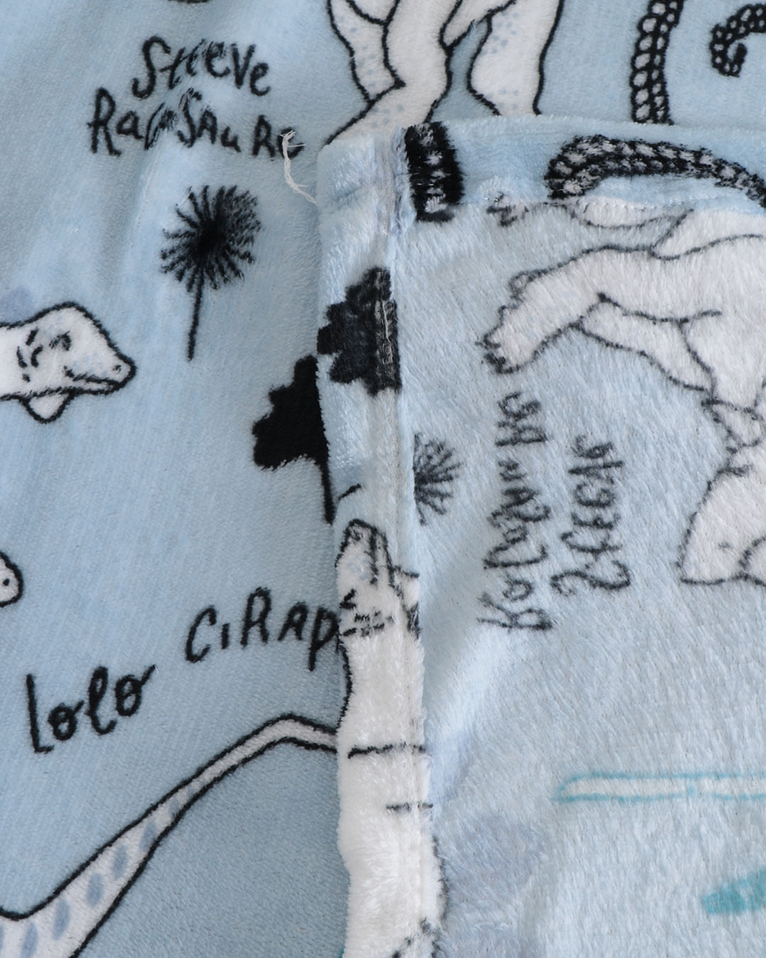 Manta-Infantil-Flannel-Dino-Happy-A---Azul-Claro