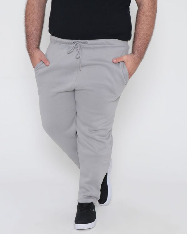 Calça Moletom Plus Size Básica Reta Cinza Médio G3