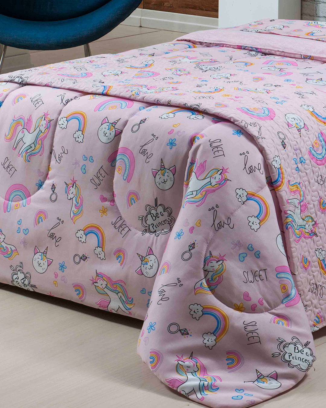 Colcha-Soft-Unicornio-Sweet-Rosa---Rosa-Claro