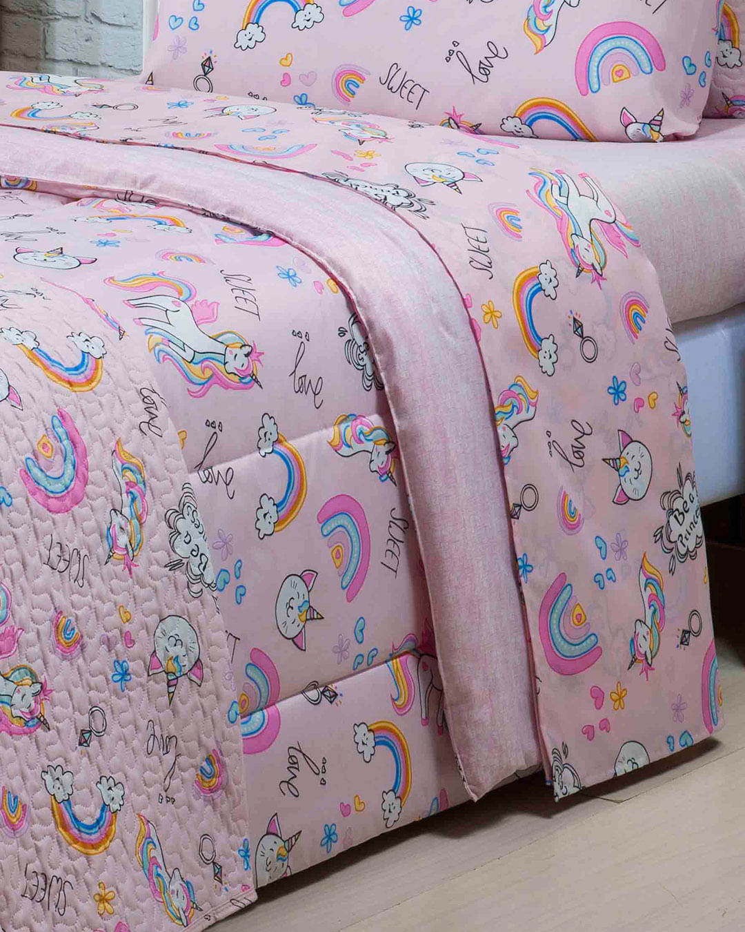 Colcha-Soft-Unicornio-Sweet-Rosa---Rosa-Claro