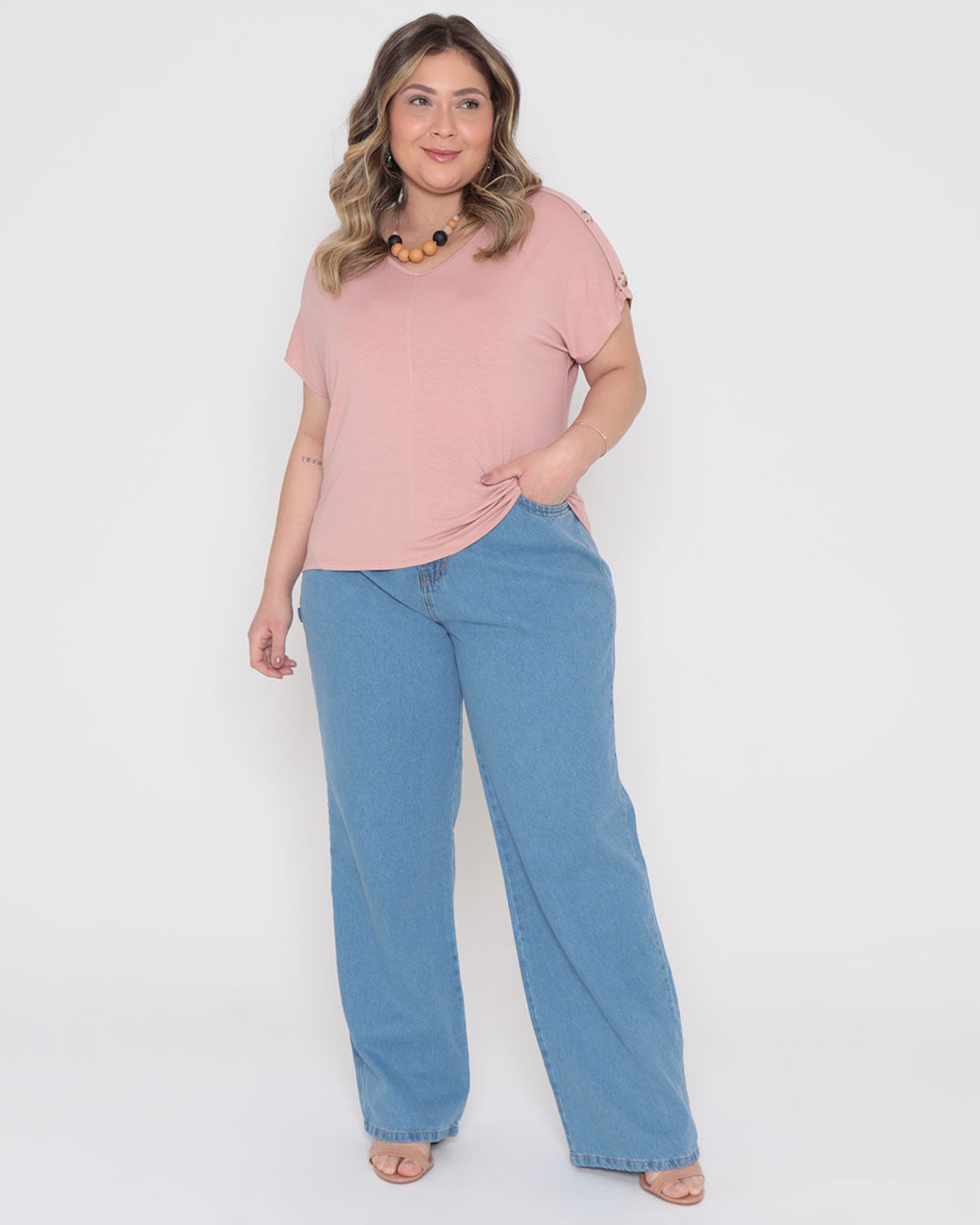 Blusa-Pl041-C-Botoes-Decote-V---Rosa-Claro