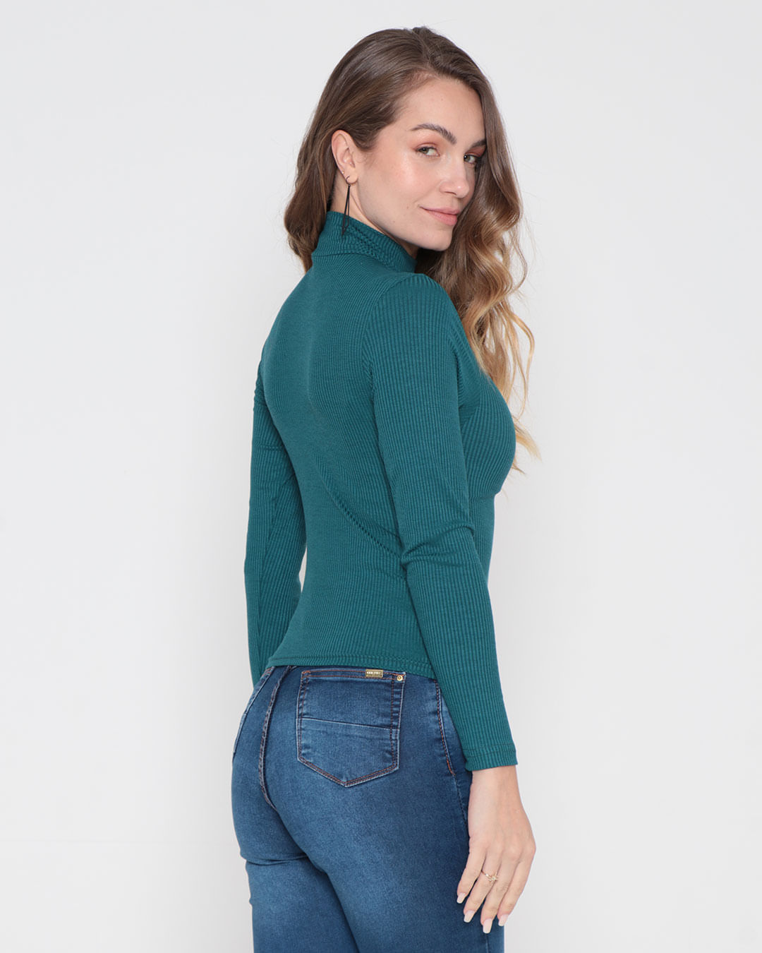 Blusa-Ml-Canelada-Gola-Alta-8387rl---Verde-Escuro