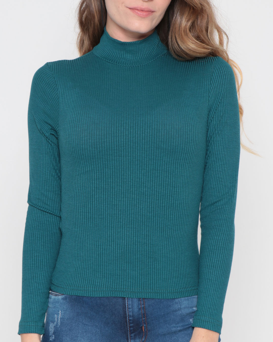 Blusa-Ml-Canelada-Gola-Alta-8387rl---Verde-Escuro