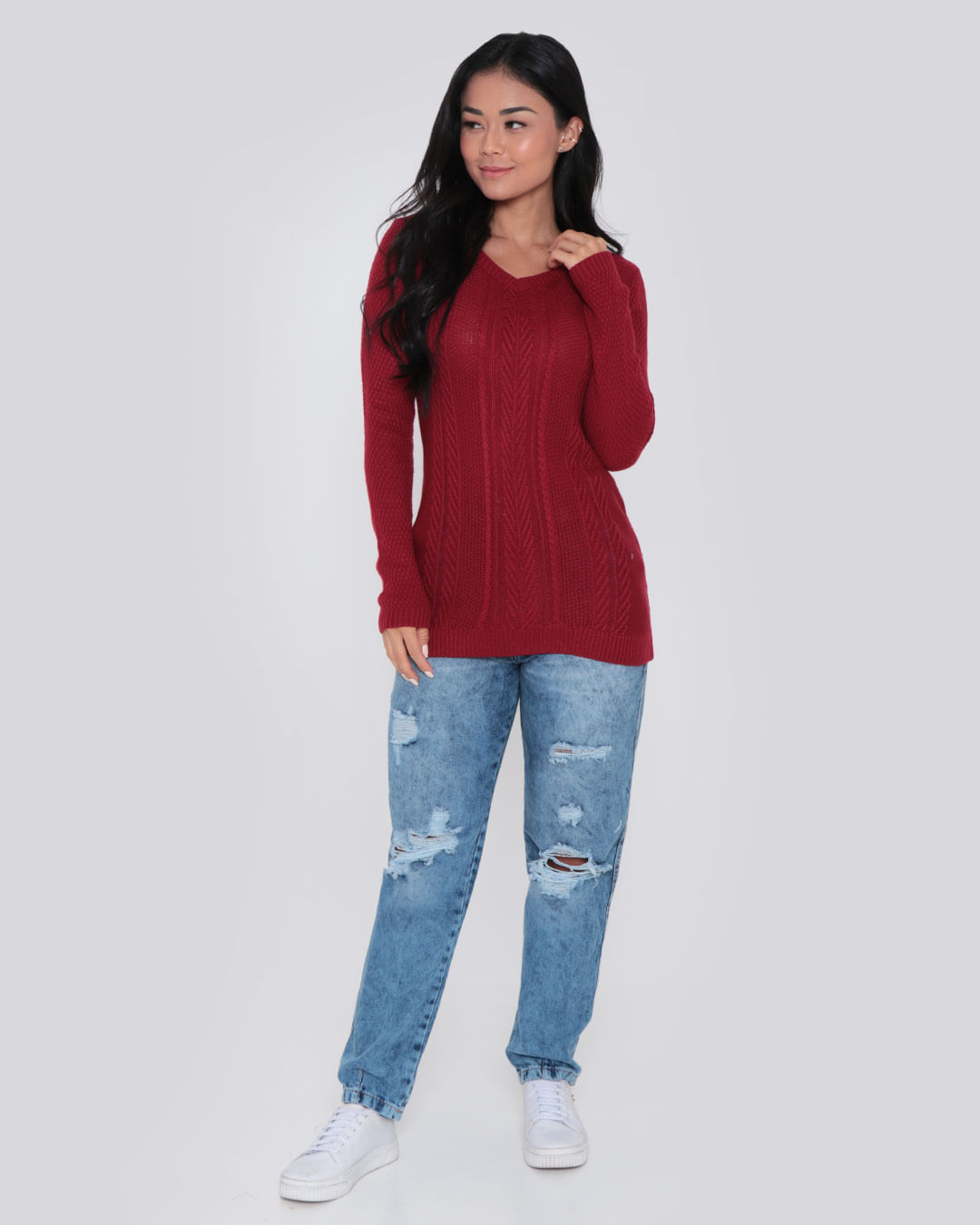 Blusa-Tricot-Cy8872-Gola-V---Vermelho-Medio