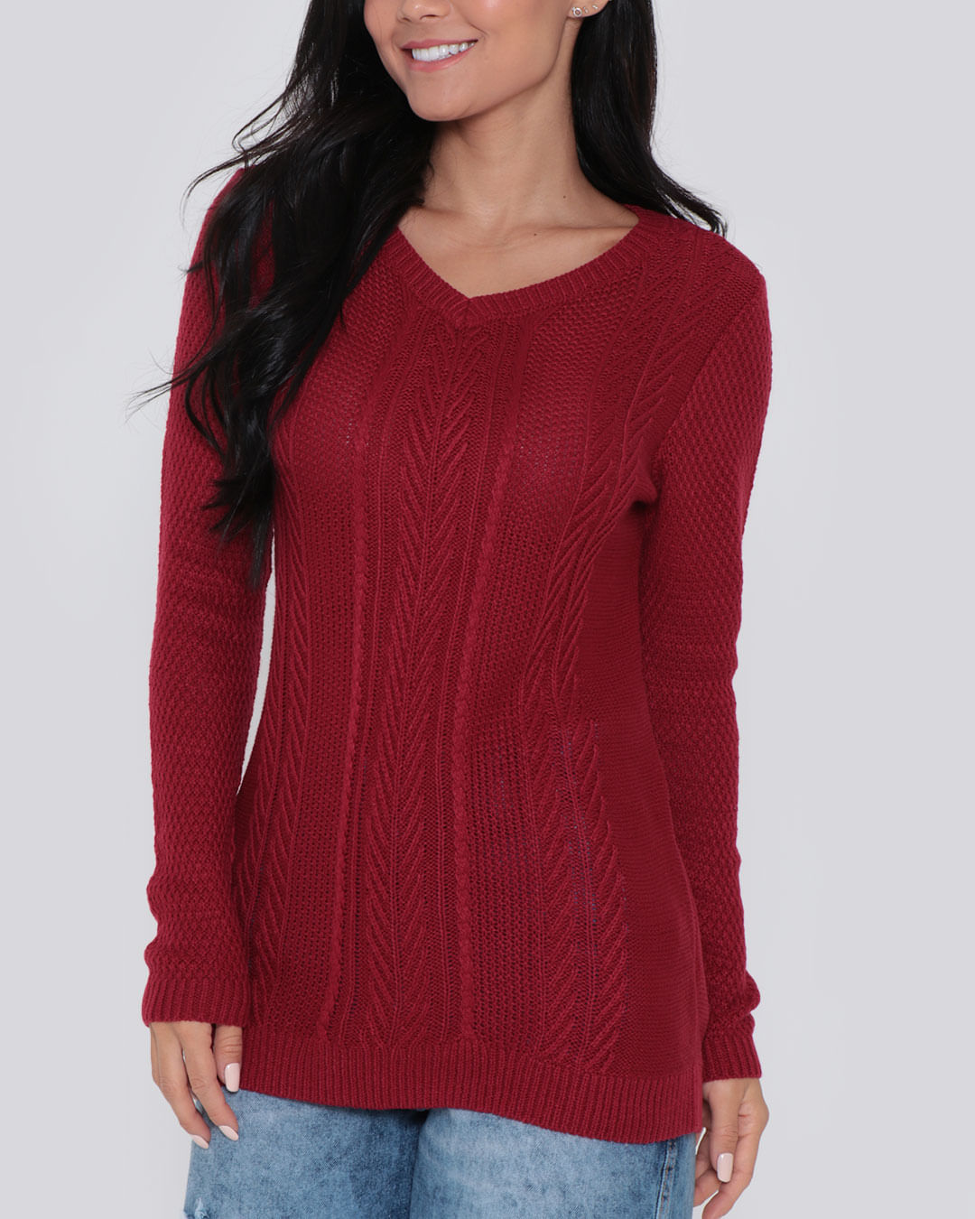 Blusa-Tricot-Cy8872-Gola-V---Vermelho-Medio
