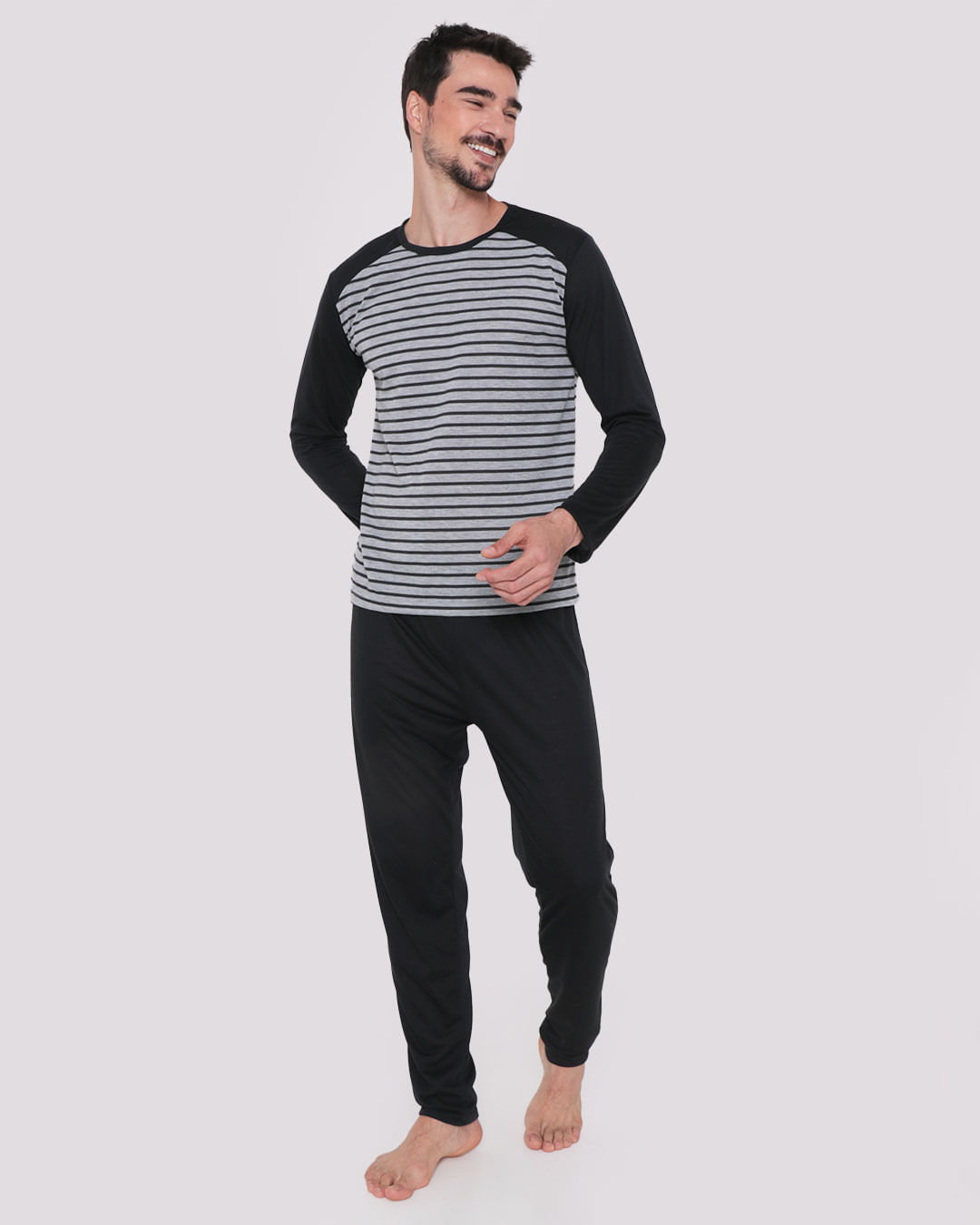 Pijama-Mlragla-67367---Preto-Listrado
