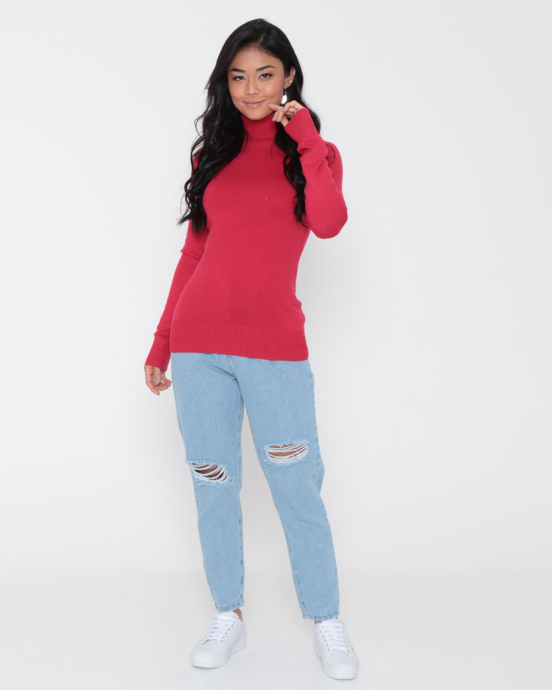 Blusa-Tricot-Cy8706-Gola-Alta---Vermelho-Medio