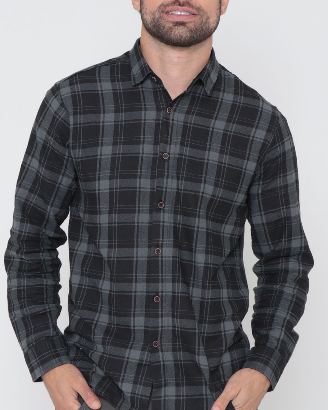 Camisa-Xadrez-Flanela-2846--Pb---Preto-Xadrez