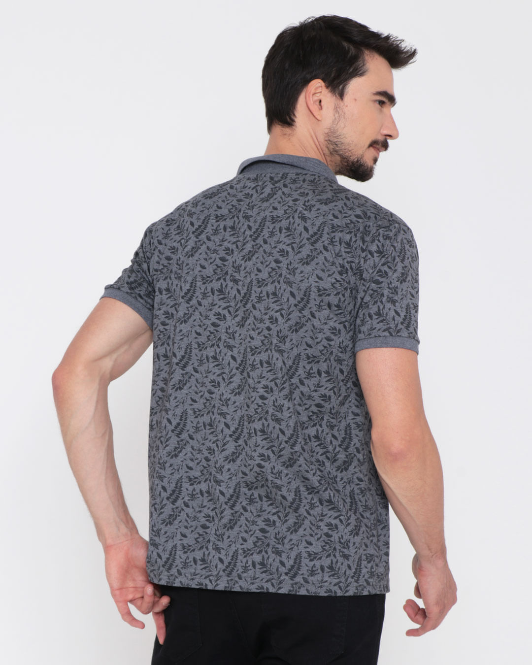 Polo-Ib10477-Floral-Chumbo-Pgg---Cinza-Escuro