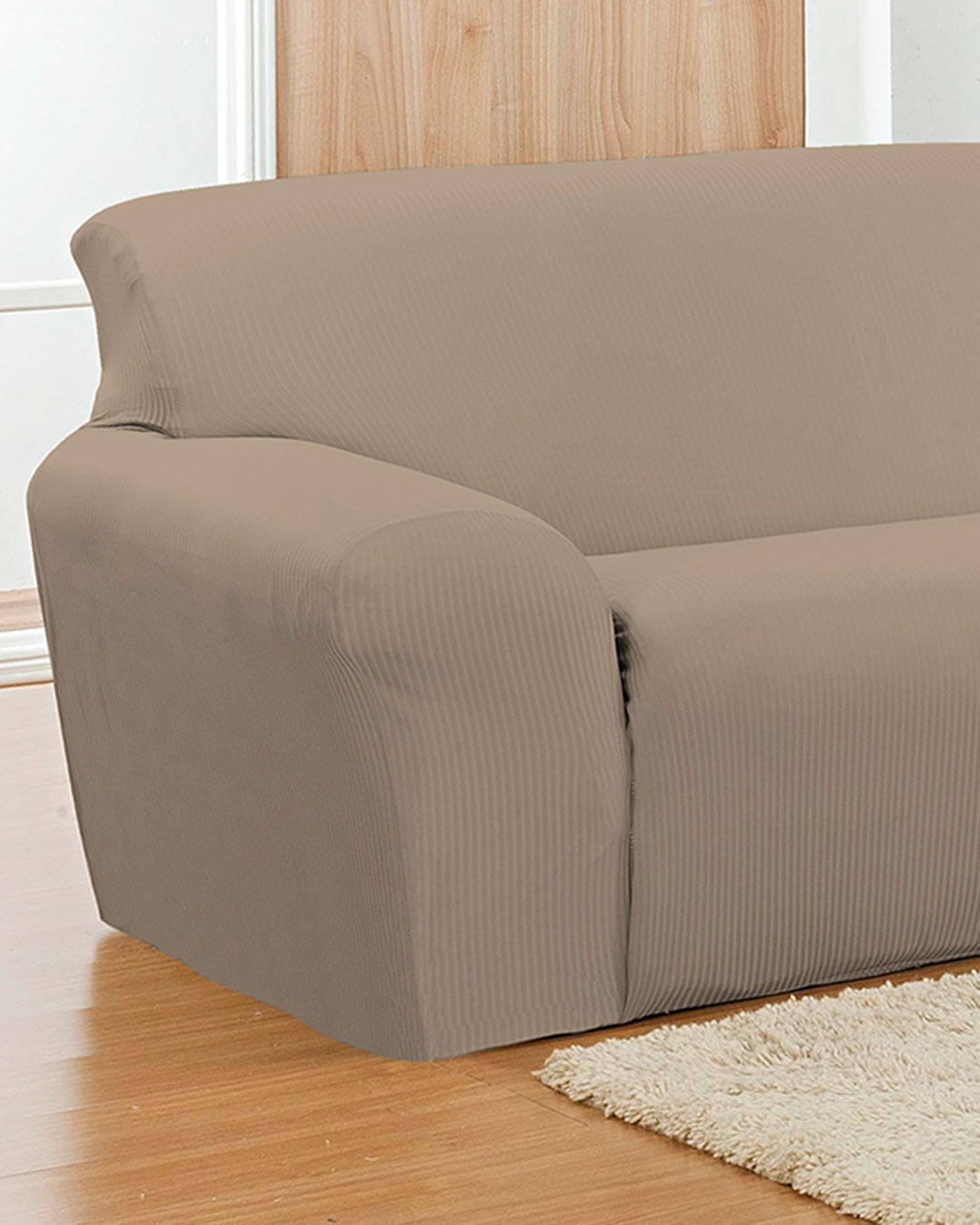 Capa-Para-Sofa-Canelada-2-Lugares-Sortid---Bege-Claro