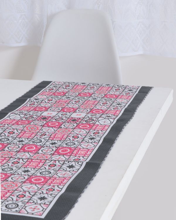 Caminho de Mesa40cm x 140cm Azulejo Português Cinza UN