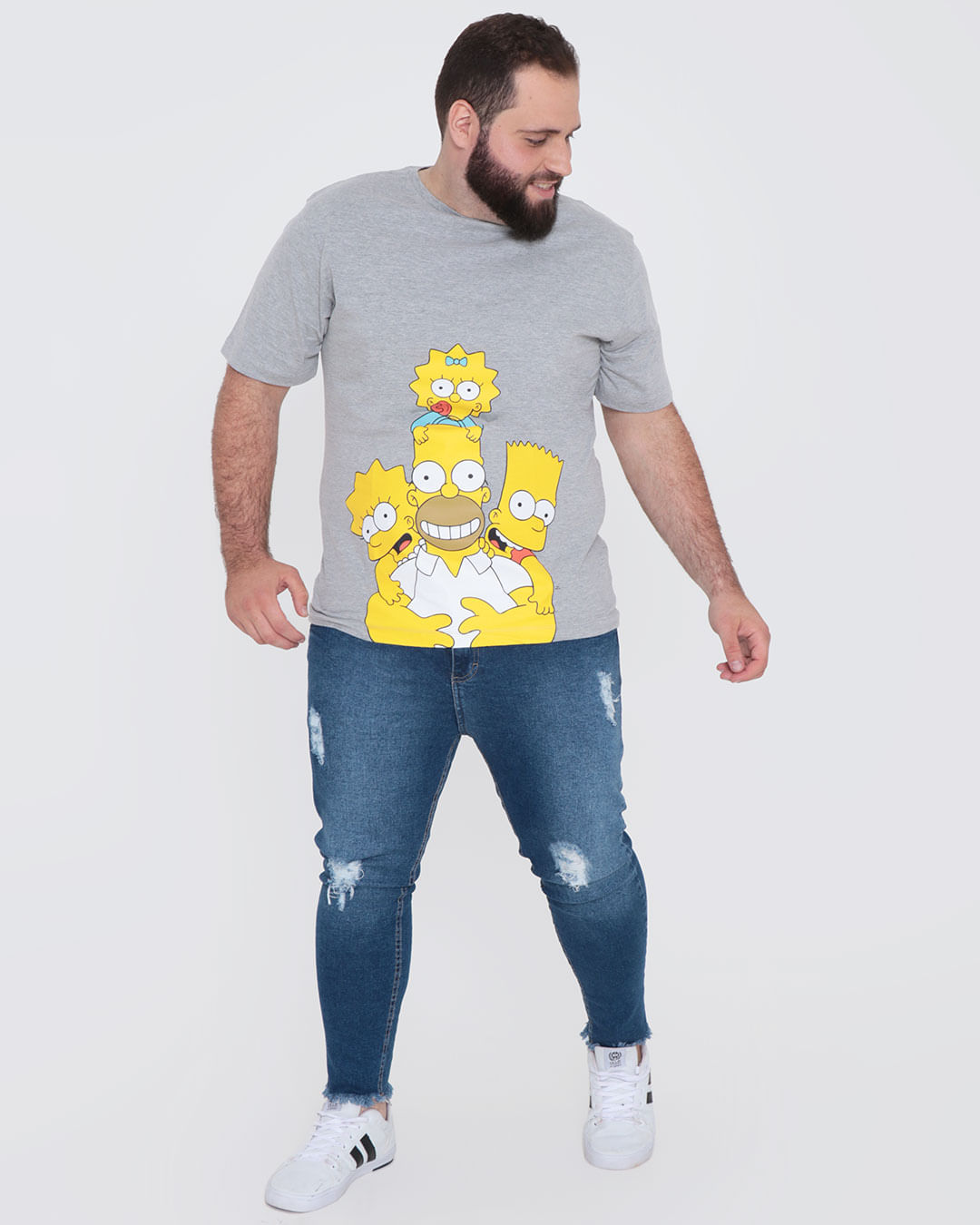 Camiseta-Sim121179-Simpsons-Fam-Plus---Cinza-Claro