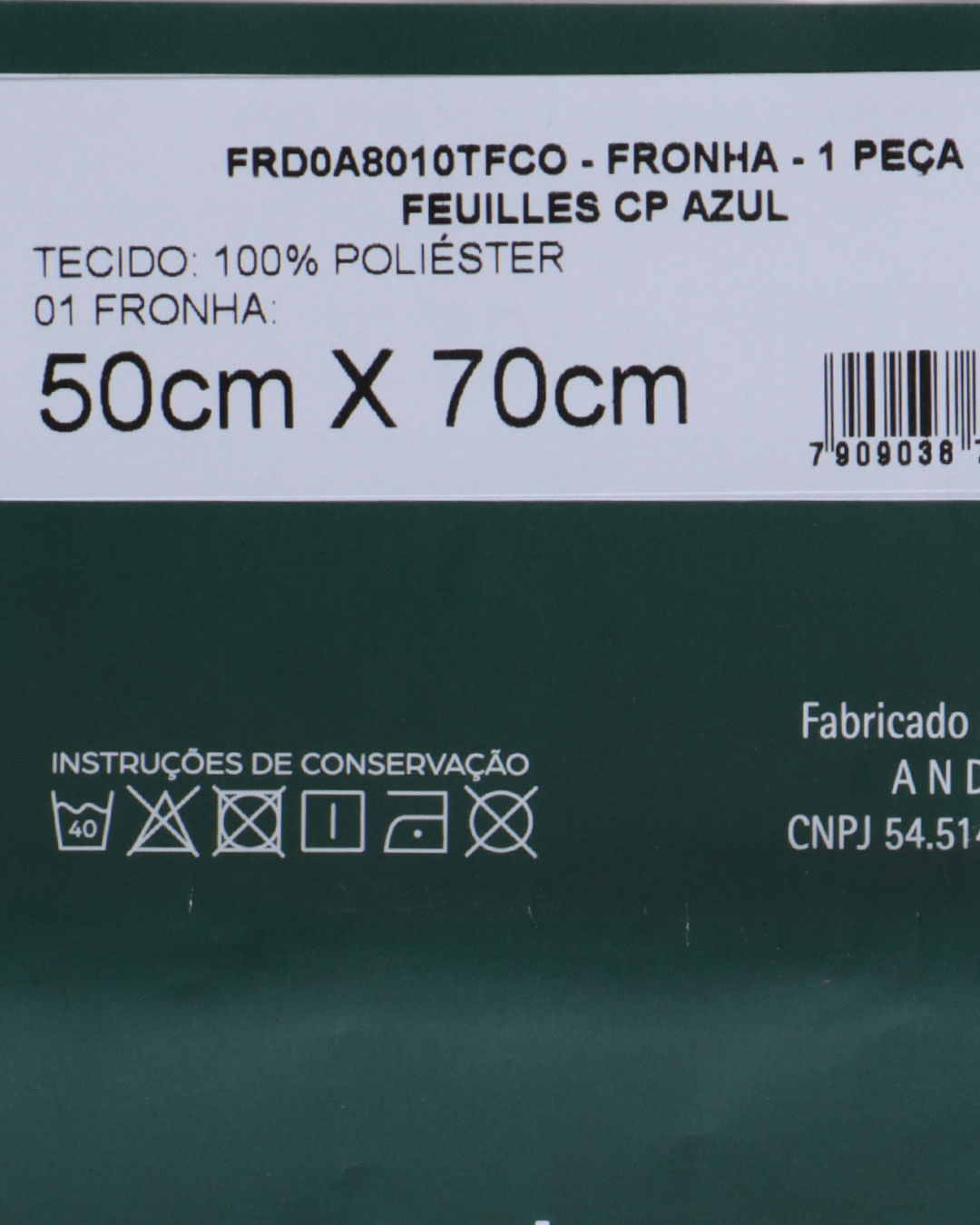 Fronha-Feuilles-Azul---1-Pc---Azul-Medio