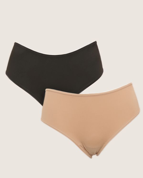 Kit 2 Calcinhas Feminina Del Rio Microfibra Lisa Preta Bege G