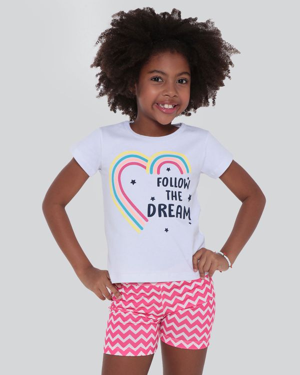 Conjunto Infantil Glitter Follow The Dream Branco 6