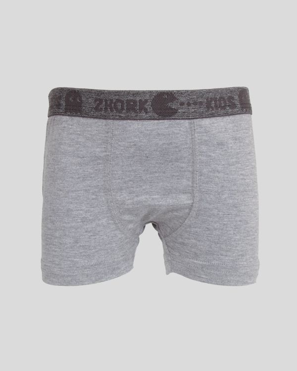 Cueca Infantil Boxer Lisa Mescla Cinza Médio 4